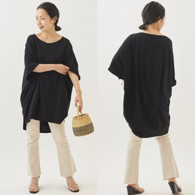 新品タグ付き plage sweat drape tシャツ 黒 プラージュ