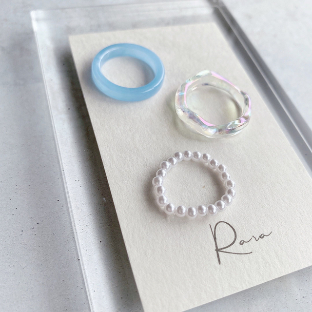 リング3点セット🦋𝐁𝐥𝐮𝐞 / R89 レディースのアクセサリー(リング(指輪))の商品写真