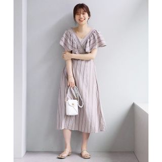 ナチュラルクチュール(natural couture)のsyr様専用　ギャザーフリルワンピース　ナチュラルクチュール　タグ付き未使用(ロングワンピース/マキシワンピース)