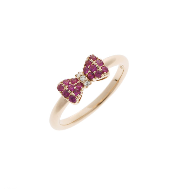 ポンテヴェキオ リボンリング サファイア0.28ct ダイヤ0.02ct - リング