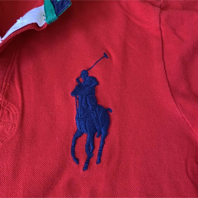ポロラルフローレン  ビッグポニー 刺繍 ポロシャツ  赤　L 3