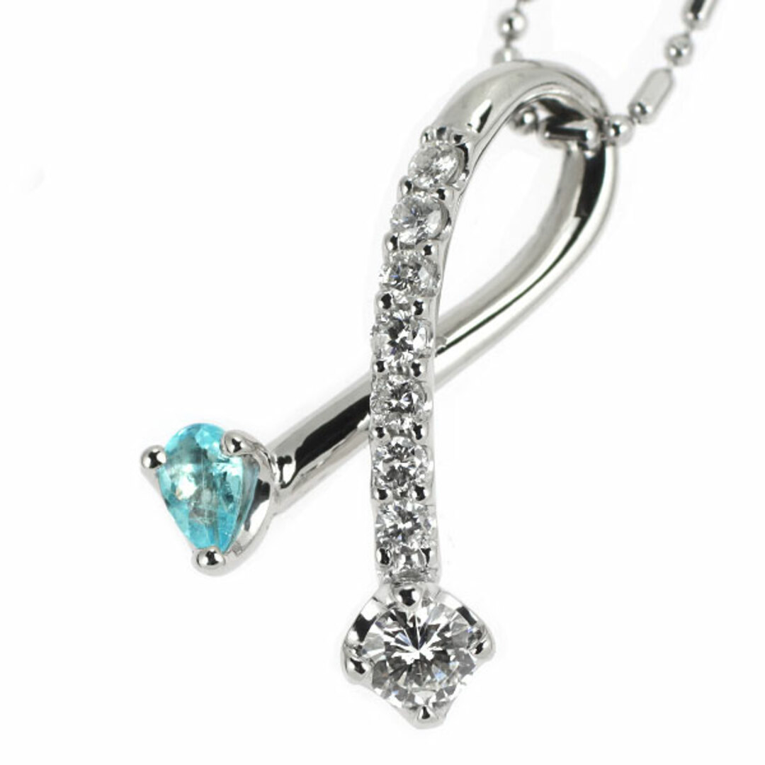 Pt パライバトルマリン ダイヤモンド ペンダントネックレス 0.11ct D0