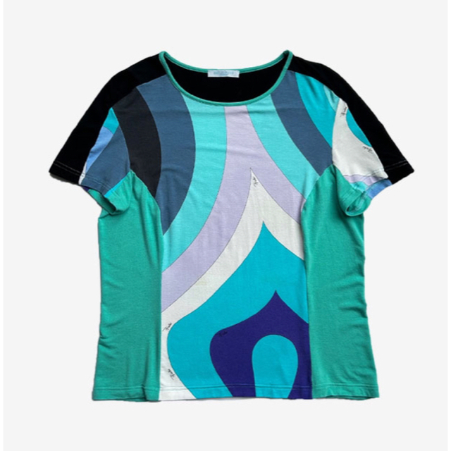 EMILIO PUCCI - EMILIO PUCCI エミリオプッチ ブルー ブラック Tシャツ