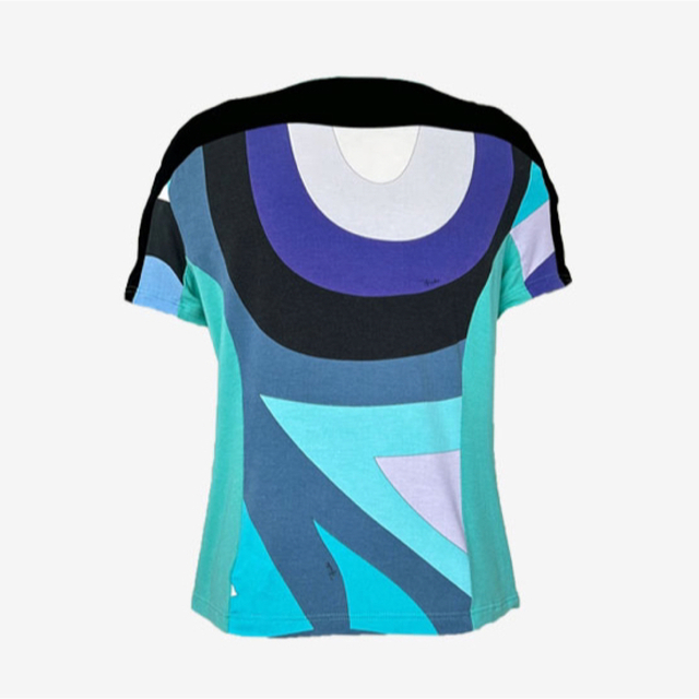 EMILIO PUCCI - EMILIO PUCCI エミリオプッチ ブルー ブラック Tシャツ