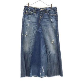 トゥルーレリジョン(True Religion)のトゥルーレリジョン USA製 デニム ロングスカート w28 ネイビー TRUE RELIGION レディース 【中古】  【230425】(ミニスカート)