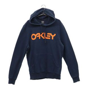 オークリー ロゴプリント スウェットパーカー M ネイビー OAKLEY プルオーバー トレーナー メンズ 【中古】 【230425】