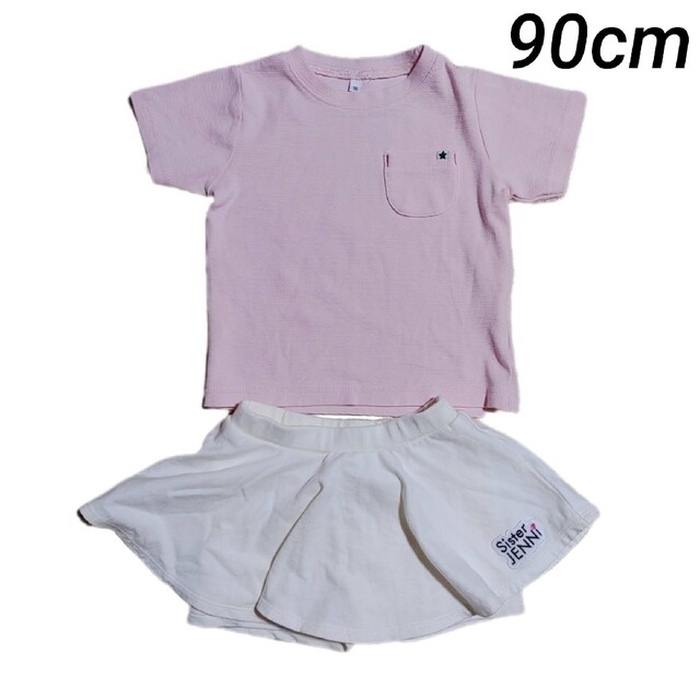 JENNI(ジェニィ)の90cm  上下セット 半袖Tシャツ ショートパンツ キッズ/ベビー/マタニティのキッズ服女の子用(90cm~)(Tシャツ/カットソー)の商品写真