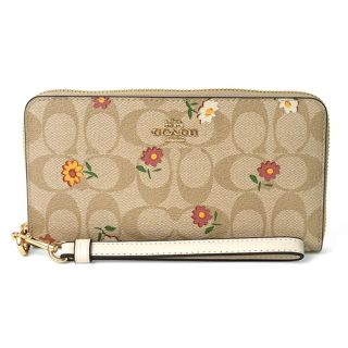 コーチ(COACH)の新品 コーチ COACH 長財布 ロング ジップ アラウンド ウォレット ライトカーキマルチ(財布)