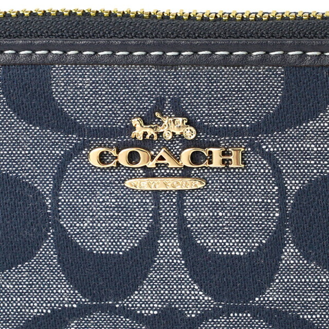 新品 コーチ COACH 長財布 ロング ジップ アラウンド ウォレット デニムマルチ