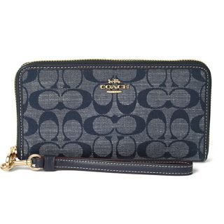 コーチ(COACH)の新品 コーチ COACH 長財布 ロング ジップ アラウンド ウォレット デニムマルチ(財布)