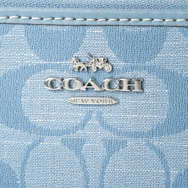 新品 コーチ COACH 長財布 ロング ジップ アラウンド ウォレット コーンフラワー