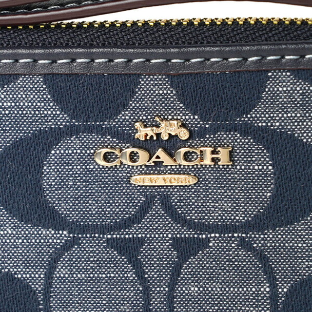 新品 コーチ COACH ポーチ コーナージップ リスレット デニムマルチ 5