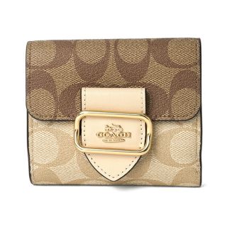 コーチ(COACH)の新品 コーチ COACH 2つ折り財布 SMALL MORGAN WALLET ライトカーキ/アイボリーマルチ(財布)