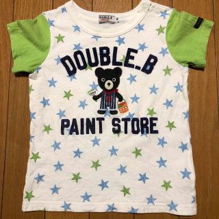 ダブルビー(DOUBLE.B)のダブルB   星柄　クロクマ　アップリケ　刺繍　90cm(Tシャツ/カットソー)