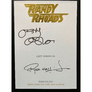 ランディ・ローズ（Randy Rhoads）世界限定500冊限定写真集（サイン入