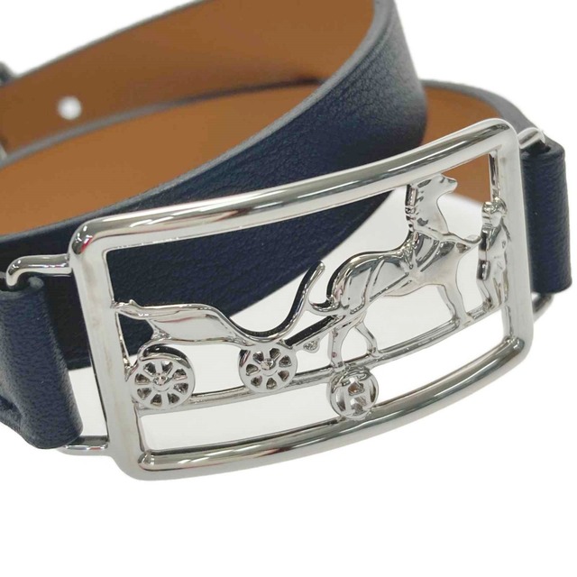 ☆☆HERMES エルメス カレーシュ ドゥブルトゥール ブラック ブレスレット D刻印 ヴォースイフト