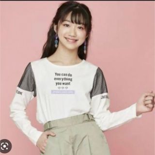 ジェニィ(JENNI)の160cm ジェニィラブ袖メッシュ切り替えロンT 新品　上代2530(Tシャツ/カットソー)