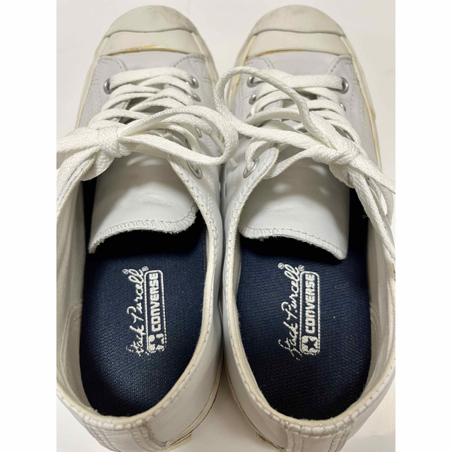 CONVERSE(コンバース)のジャックパーセル　レザーモデル　24.5㎝　ホワイト レディースの靴/シューズ(スニーカー)の商品写真