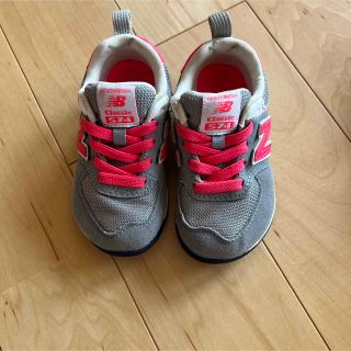 ニューバランス(New Balance)のニューバランス14cm キッズ　スニーカー　スリッポン　ピンク　グレー(スニーカー)