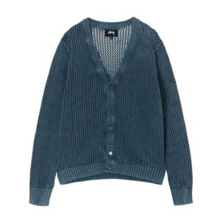 ステューシー(STUSSY)のSTUSSY LOOSE GAUGE CARDIGAN Blue M(カーディガン)