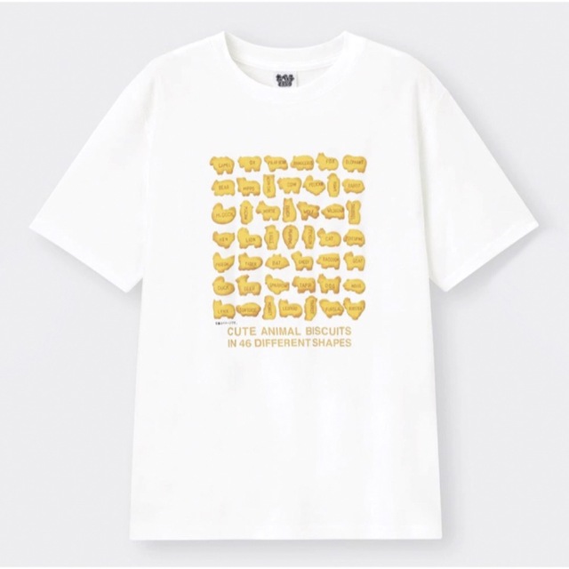 GU(ジーユー)のGU オーバーサイズT(5分袖) TABEKKO DOUBUTSU S レディースのトップス(Tシャツ(半袖/袖なし))の商品写真