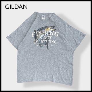ギルタン(GILDAN)の【GILDAN】プリント Tシャツ 魚 fishing ロゴ イラストXL 古着(Tシャツ/カットソー(半袖/袖なし))