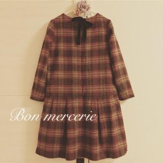 アナトリエ(anatelier)のmiri様専用 定価¥17000❤︎Bon mercerie チェックワンピース(ひざ丈ワンピース)