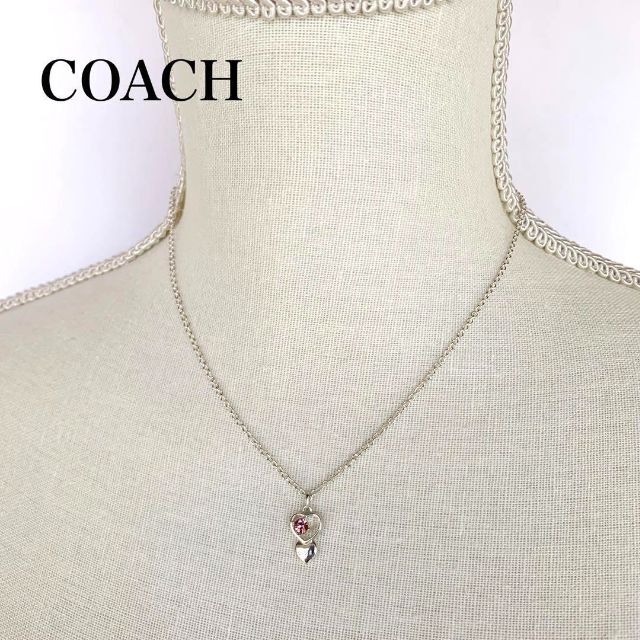 COACH コーチ ネックレス アクセサリー シルバー925 ハート ピンク