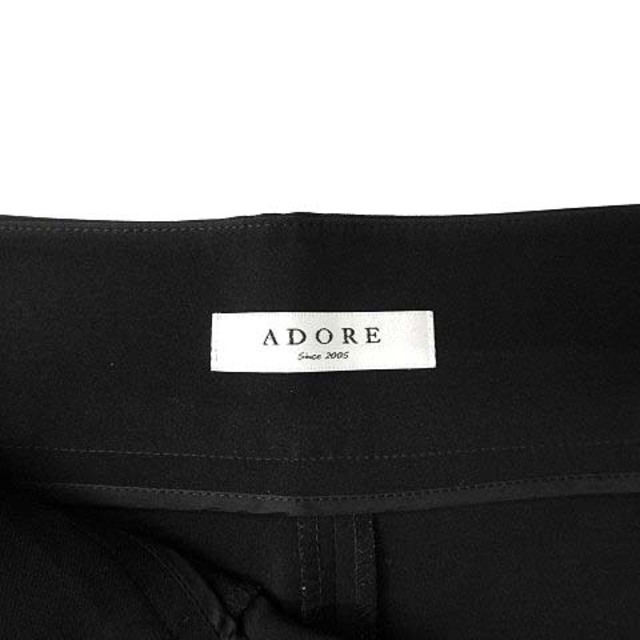 ADORE(アドーア)のアドーア ハイカウント ジョーゼット ワイドパンツ ガウチョ ブラック 黒 36 レディースのパンツ(その他)の商品写真