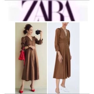 ザラ(ZARA)の【除菌クリーニング済・星玲奈さん着用】ザラ　トレンチ風　プリーツ　ワンピース(ロングワンピース/マキシワンピース)