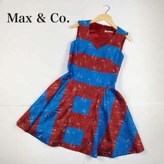 マックスアンドコー(Max & Co.)のMax&Co マックスアンドコーブティック Vネックワンピース 刺繍 ドレス(ひざ丈ワンピース)