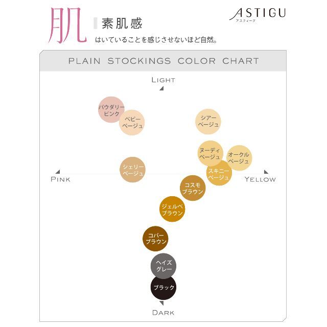 Atsugi(アツギ)のストッキング ASTIGU 肌 素肌感　ベビーベージュ　L～LL　6点　アツギ レディースのレッグウェア(タイツ/ストッキング)の商品写真