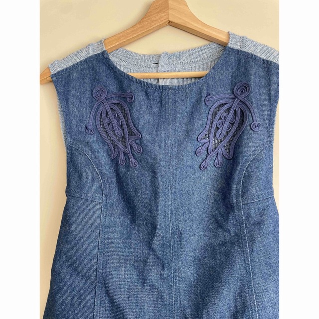 mame kurogouchi Embroidered Denim Top 1