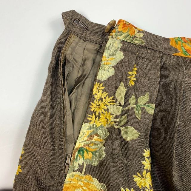 AQUA SCUTUM(アクアスキュータム)のシルク混✨Aquascutum アクアスキュータム 花柄ロングスカート 9 M レディースのスカート(ロングスカート)の商品写真