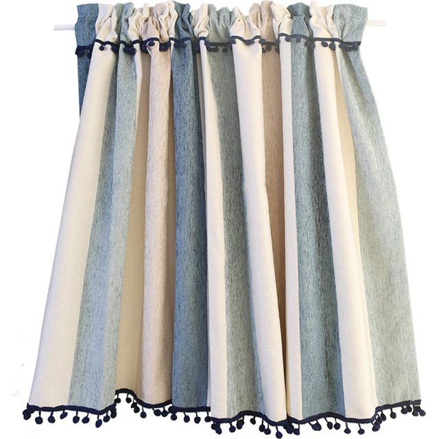 【特価セール】WPKIRA 遮光カフェカーテン短いカーテン北欧カラフルなストライ