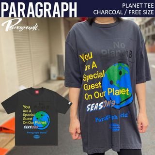 パラグラフ Paragraph 正規品 直輸入 プラネット Tシャツ チャコール(Tシャツ/カットソー(半袖/袖なし))