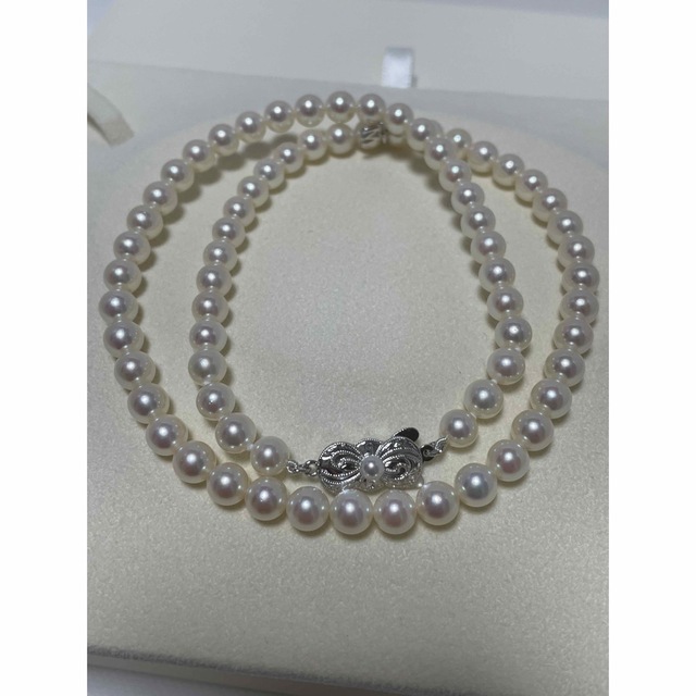 MIKIMOTO - ミキモト 長め46㎝ パールネックレス 6〜6.5㎜ シルバー 美 ...