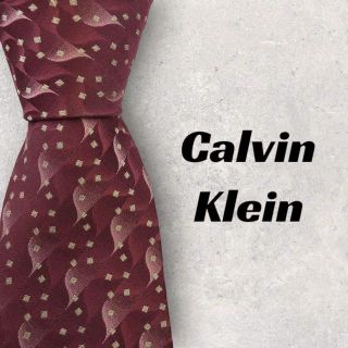 カルバンクライン(Calvin Klein)の【4983】美品！Calvin Klein ネクタイ　レッド系(ネクタイ)