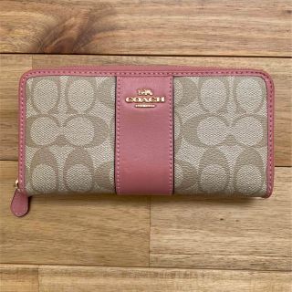 コーチ(COACH)のcoach 長財布　ピンクライン(財布)