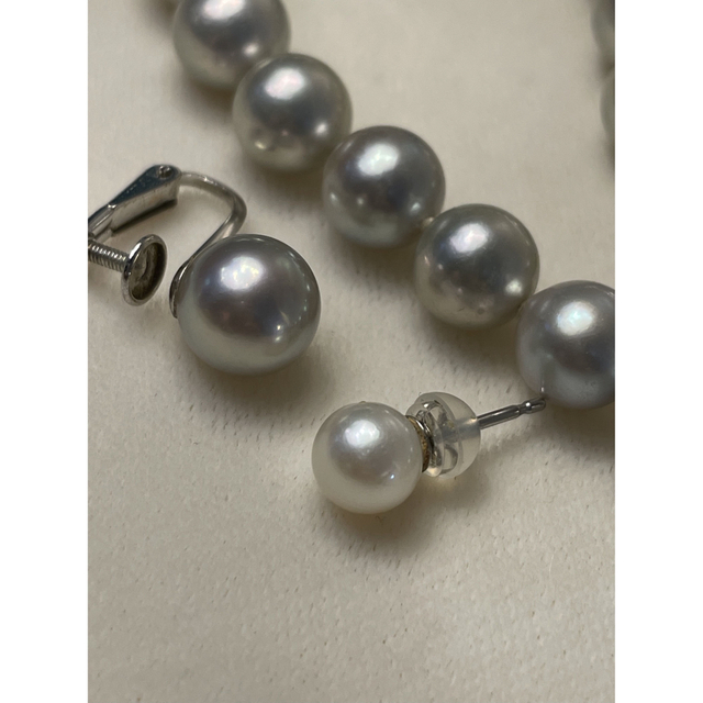 希少！アコヤ真珠 × K14WG ネックレス イヤリング セット レディースのアクセサリー(ネックレス)の商品写真