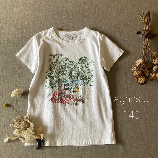 agnes b.(アニエスベー)のアニエスベー アンファン▸◂ ほっこりペンギンさんトップス Tシャツ140 キッズ/ベビー/マタニティのキッズ服女の子用(90cm~)(Tシャツ/カットソー)の商品写真