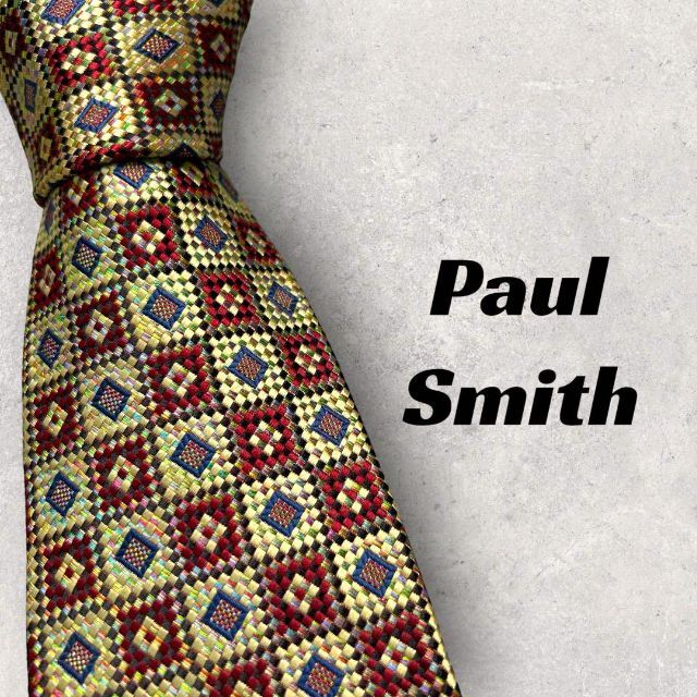 Paul Smith - 【4962】美品！ポールスミス ネクタイ 総柄 レッド