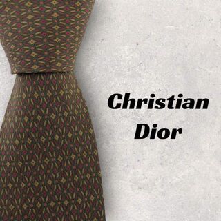 クリスチャンディオール(Christian Dior)の【4961】良品！ディオール　ネクタイ　グリーン　レッド系(ネクタイ)