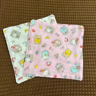 サンリオ(サンリオ)の【ハンドメイド】サンリオ　ダブルガーゼ ハンカチ2枚セット(外出用品)