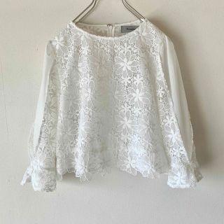 リランドチュール(Rirandture)のRirandture 美品 総レース 花柄 シースルー ブラウス ホワイト 透け(シャツ/ブラウス(長袖/七分))