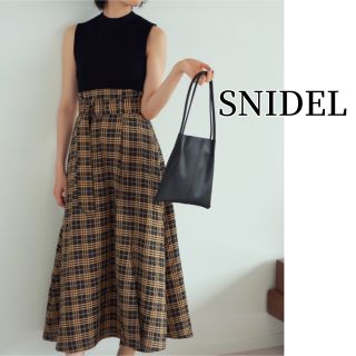 スナイデル(SNIDEL)のSNIDEL 雑誌CLASSY掲載  ニットドッキングチェックワンピース (ロングワンピース/マキシワンピース)