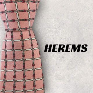 エルメス(Hermes)の【4939】美品ー良品！エルメス　ネクタイ　ピンク系.(ネクタイ)