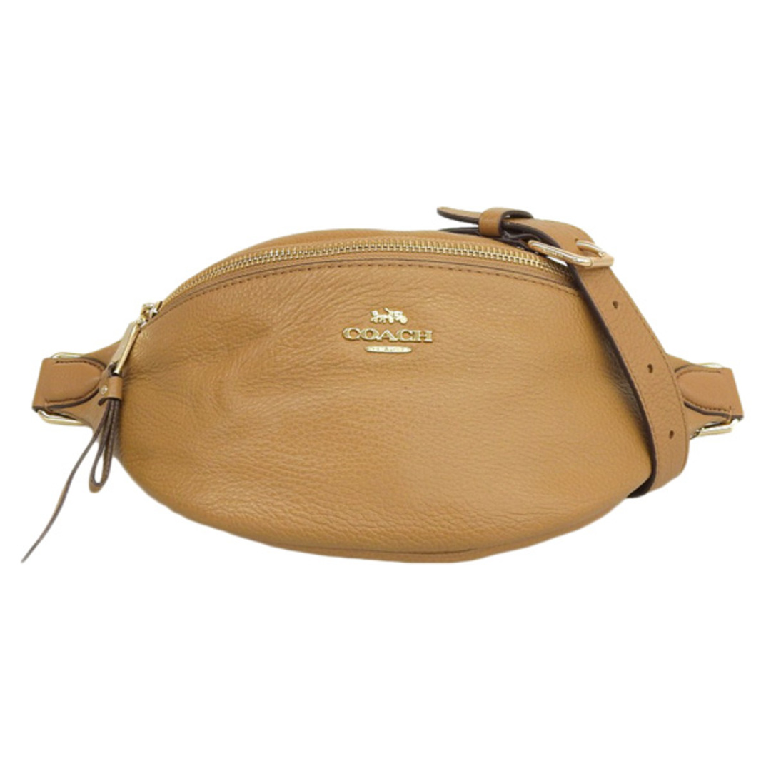 中古】COACH コーチ レザー ロゴ ウエストポーチ ボディバッグ F48738