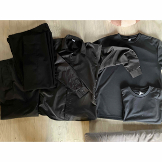 衣類セット　黒　無地(Tシャツ/カットソー(半袖/袖なし))