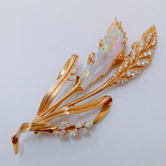 2022年最新海外 MIKIMOTO - ミキモトK18オパールブローチ ブローチ+